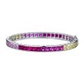 wholesale Metal S925, borderlesscolorful diamonds bracelet rainbow candy color full diamond bracelet-0-4