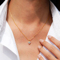 14K Gold Plated 925 Silver Moissanite Heart Pendant Necklace for Women, Cross-border Supply-0-0