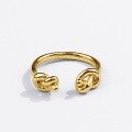 wholesale Metal material cross-border hit retro knot double knot ring for women, minimalist,, fashion, versatile, niche, adjustable ring-0-4