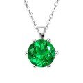 wholesale S925 Sterling Silver Classic Six-Claw Emerald Necklace for Women, High-End Designer Pendant Collarbone Chain Wholesale-0-4