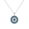 wholesale 925 Sterling Silver Evil Eye Necklace with Zircon, Niche Luxury High-End European and American Foreign Trade Jewelry Wholesale-0-11