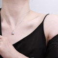 Sterling Silver Lovely Heart Bear Pendant Necklace-0-2