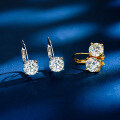 925 Sterling Silver Classic Four-Prong French Back Moissanite Stud Earrings-0-4