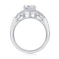 wholesale 925 Silver Fashionable and Elegant Ring for Women, Niche Market, Ready Stock, Cross-border Hot Seller, 1 Carat Moissanite Ring Wholesale-0-4