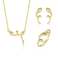 wholesale S925 Sterling Silver Minimalist Fashion Serpent Ear Studs For Women, French-inspired Design-Three-piece set 925 silver