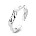 wholesale S925 Sterling Silver Minimalist Twisted English Letter Open Ring Versatile Mobius Style Index Finger Ring-0-4