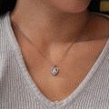 Sterling Silver 1-Carat Moissanite Heart Pendant Necklace for Women-0-1