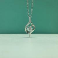wholesale S925 Sterling Silver Cupid's Arrow Pendant New Style Simple Moissanite Diamond Necklace Collarbone Chain Valentine's Day Gift-50-point high carbon diamond 925 silver