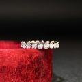 wholesale S925 Sterling Silver Women's Heart-shaped Full Diamond Eternity Ring, Micro Pave Stackable Band, Minimalist and Versatile-0-0