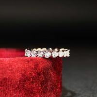 wholesale S925 Sterling Silver Women's Heart-shaped Full Diamond Eternity Ring, Micro Pave Stackable Band, Minimalist and Versatile-White-CBJZ456>8