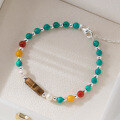 wholesale S925 silver fresh and sweet ins-style niche design synthetic turquoise pearl bracelet S7679-0-1