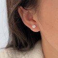 wholesale S925 Sterling Silver Korean-style Round Smile Earrings for Women, Petite and Sweet Student Stud Earrings-0-3