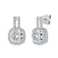 S925 Sterling Silver D-color Moissanite Bow Earrings-Style W [Clearance Sale with Free Shipping] K Silver  925 Silver