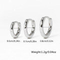 wholesale S925 Sterling Silver Micro-Inlaid Zirconia Circle Hoop Ear Clasp Geometric Fashion Retro Trendy Earrings-0-12