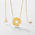 wholesale S925 sterling silver gold-plated Buccellati-style filigree sunflower necklace, niche design, women's wholesale-0-2
