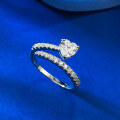 wholesale S925 Silver 6*6mm Heart-shaped Minimalist Ring, New Ins Style Ring for Export by Moojing Jewelry-0-2