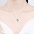 wholesale PT950-plated 925 sterling silver moissanite necklace for women, Valentine's Day gift, collarbone chain-0-3