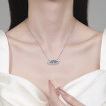 S925 Sterling Silver Moissanite Wide-Eye Pendant, Trendy and Versatile Gift-0-2