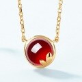 wholesale 10K Gold Plated 925 Silver Japanese Light Luxury Fashion Natural Garnet Necklace Colored Gemstone Jewelry Wholesale from Manufacturer-0-1