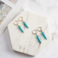 wholesale S925 Sterling Silver Cloud-pull Jewelry High-quality Turquoise Pendant Earrings for Women Wholesale from Manufacturer-0-3