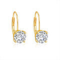 925 Sterling Silver Classic Four-Prong French Back Moissanite Stud Earrings-0-3