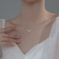 wholesale S925 silver Nalan geometric necklace Korean style sweet hollow-out elegantD8797-0-3
