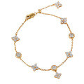 18k Gold Plated S925 Silver Classic Four-Leaf Clover Moissanite Bracelet-0-3