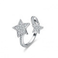 S925 Silver Moissanite Star Moon One Carat Ring for Women-0-0
