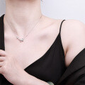 Sterling Silver Phantom Butterfly Necklace, Dainty Diamond, Fashionable and Versatile Gift for Girlfriend-0-2