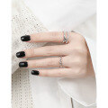 wholesale S925 Sterling Silver 922 Niche Minimalist Ins Double-Layer Hollow Stackable Adjustable Open Ring for Women-0-2