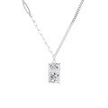 wholesale S925 Silver Cloud Tide Pavilion Fashion European and American Lucky Irregular Square Pendant Sparkling Versatile Necklace for Women-0-4