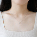 wholesale S925 Sterling Silver HXL205 Korean Version Minimalist Waterdrop-shaped Mini Student Necklace Accessory-0-3