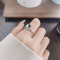 wholesale S925 silver Cloud Tide Pavilion fashion minimalist cross-border irregular multi-layer lines creative niche design open ring-0-3