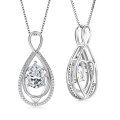 S925 Sterling Silver D-Color Moissanite Rotating Pendant Necklace-0-21