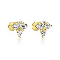 wholesale S925 Sterling Silver Wholesale-E4767-Gold/Pair 925 Silver