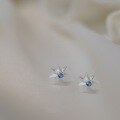 wholesale S925 Sterling Silver Blue Star Ear Studs Small Batch Design Advanced Minimalist Icy Blue Star Zircon Ear Bone Studs-0-3
