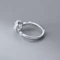 wholesale S925 Sterling Silver Fresh Sweet Ins Style Small and Unique Design Four-Claw Oval Diamond Ring R02694-0-4