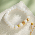 wholesale Metal Silver Xinghui White Jade Bracelet for Girlfriend's Best Friend Couple Jewelry Summer Versatile New Chinese Style Wenwan Bracelet Wholesale-0-1