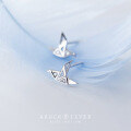 wholesale S925 silver origami crane earrings for women, Korean style fashion minimalist cute sweet fresh-0-1