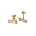 wholesale Gold Plated 925 Silver, Korean Minimalist Zircon Stud Earrings for Women, Versatile Natural Opal Earrings Wholesale-0-4