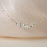 wholesale S925 Sterling Silver Red Elk Full-body Pendant with Olive Branch, Stylish and Versatile for Daily Commute, Minimalist Necklace-BX0451-White Gold 925 Silver