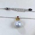 wholesale 925 Silver Zhuo Zhifan New 11mm Pearl Necklace Pendant for Women, Light Luxury Daily Fashion Style, Hot Seller in Europe and America-0-1
