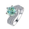 wholesale S925 Sterling Silver 5 Carat Three Lives Love Moissanite Ring for Women, Cross-Border Hot-Style Wedding Proposal Wholesale-0-15