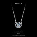 Sterling Silver Jumping Heart Pendant Necklace, Minimalist Design-0-4