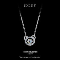 Sterling Silver Jumping Heart Pendant Necklace, Minimalist Design-S925 Sterling Silver + Zircon  925 Silver