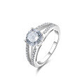 wholesale 925 Sterling Silver Zirconia 1 Carat Simulated Diamond Ring, Minimalist and Elegant Band for Engagement, Wedding, or Women's Birthday Gift-0-4