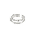 wholesale S925 Sterling Silver Korean Version INS Minimalist Niche Design Versatile Irregular Three-Layer Interwoven Open Ring-0-5