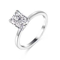 wholesale S925 Sterling Silver New Square Ice-Cut 6*8 Zircon Ring for Women-R1362 Platinum 9