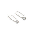 wholesale S925 Sterling Silver Korean Version Ins Minimalist Zircon U-Shape Earrings with a Niche Design Aesthetic-0-4