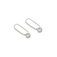 wholesale S925 Sterling Silver Korean Version Ins Minimalist Zircon U-Shape Earrings with a Niche Design Aesthetic-Platinum 925 silver